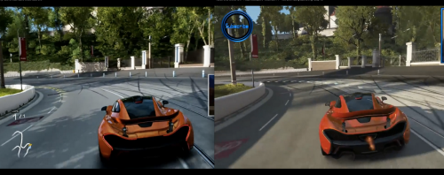 A comparison shot of the prereleased and finished Forza 5. Source
